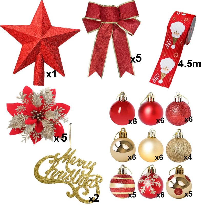 Set de Décorations de Noël – Rouge Festif 🎄