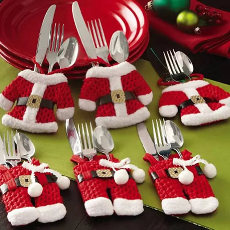 Manteaux pour Couverts Père Noël – Décoration de Table 🎅🍴